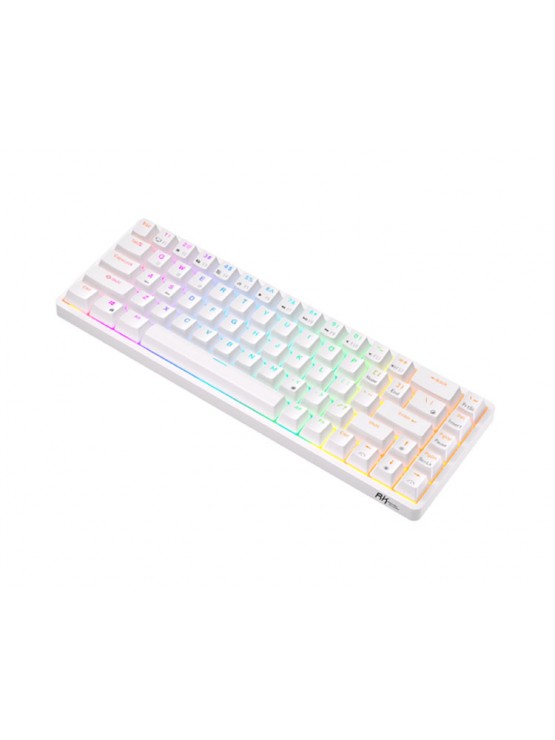 კლავიატურა: Royal Kludge RK G68 RGB Red switch Mechanical Keyboard White - RK837-WHIT-H
