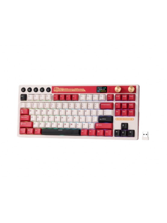 კლავიატურა: Royal Kludge RK M87 RGB Cream Switch Mechanical Keyboard Famicom - RKM87-FM-XH