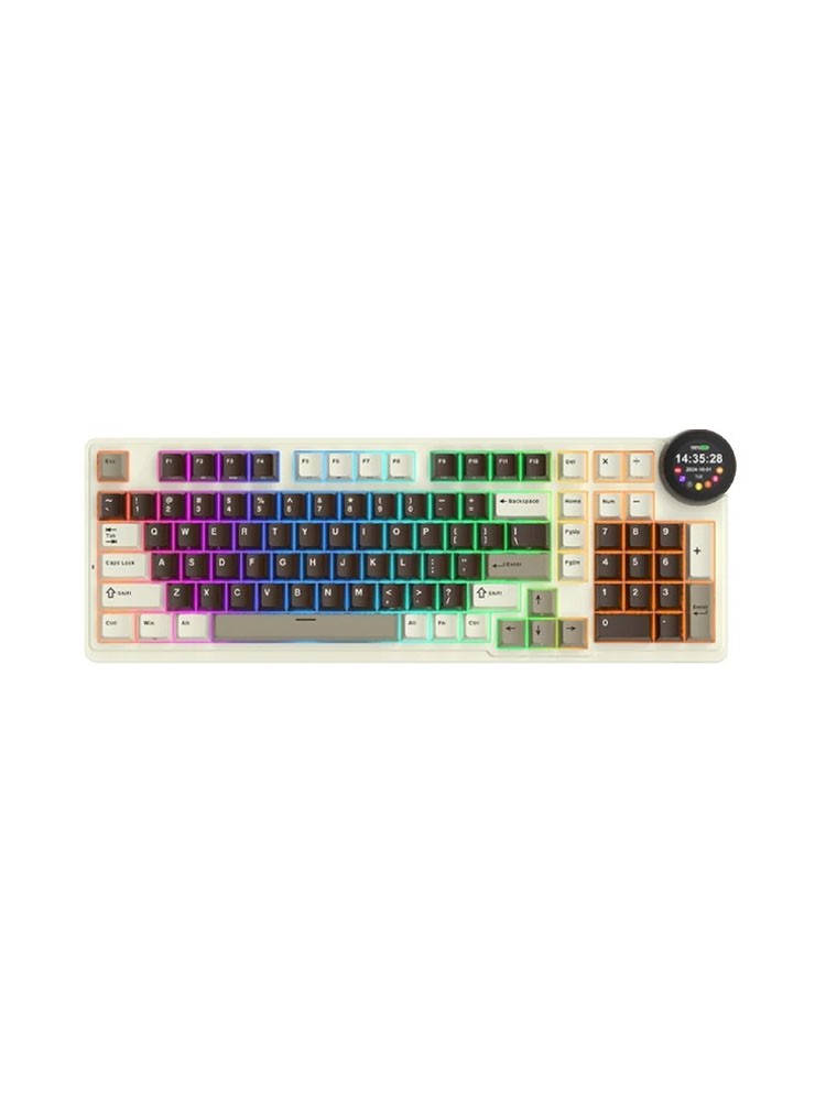 კლავიატურა: Royal Kludge RK N99 RGB Violet Switch Mechanical Keyboard Mocha Grey - RKN99-MG-YXZ