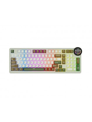 კლავიატურა: Royal Kludge RK N99 RGB Cream Switch Mechanical Keyboard Palm Green - RKN99-PG-XH