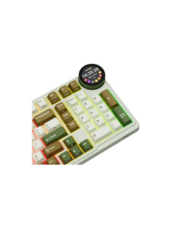 კლავიატურა: Royal Kludge RK N99 RGB Cream Switch Mechanical Keyboard Palm Green - RKN99-PG-XH