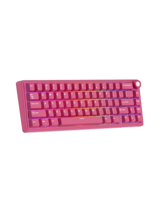 კლავიატურა: Royal Kludge RK R65 RGB Cream Switch Type-C Mechanical Keyboard Berry Red - RKR65-BR-XH