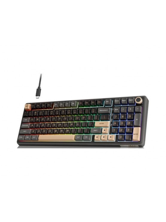 კლავიატურა: Royal Kludge RK R98 Pro Wired RGB Mechanical Keyboard Beige Switch Phantom - RKR98PRO-PT-XW
