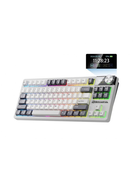 კლავიატურა: Royal Kludge RK S85 RGB Cloud Switch Mechanical Keyboard White Night - RKS85-WN-YW
