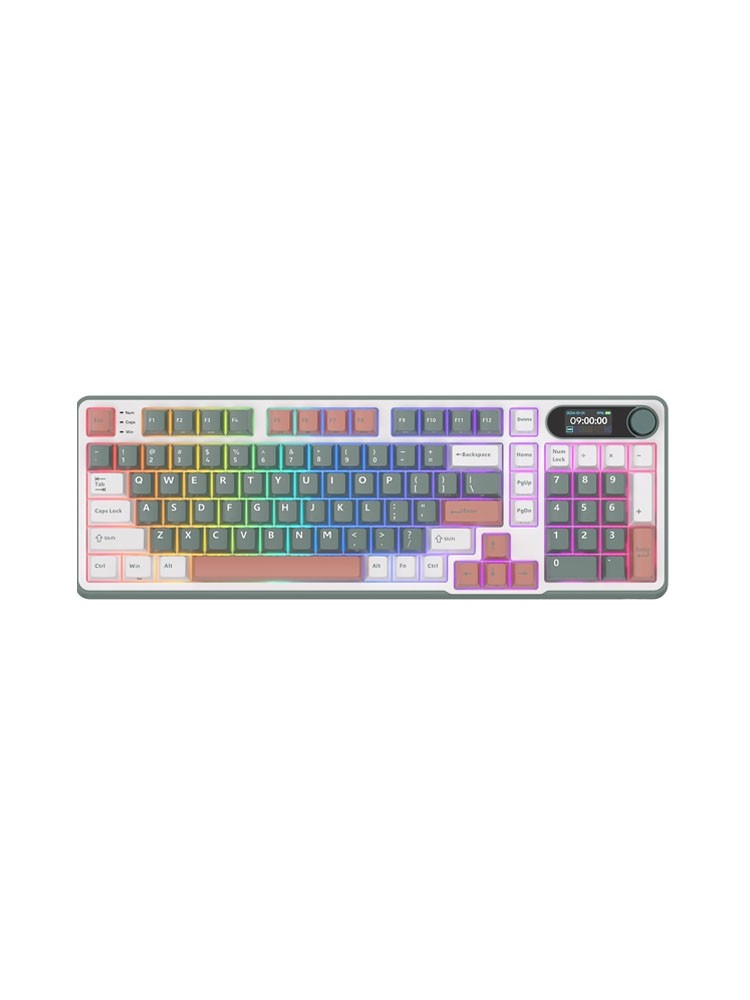 კლავიატურა: Royal Kludge RK S98 RGB Chartreuse switch Mechanical Keyboard Clay Green - RKS98-CP-XH
