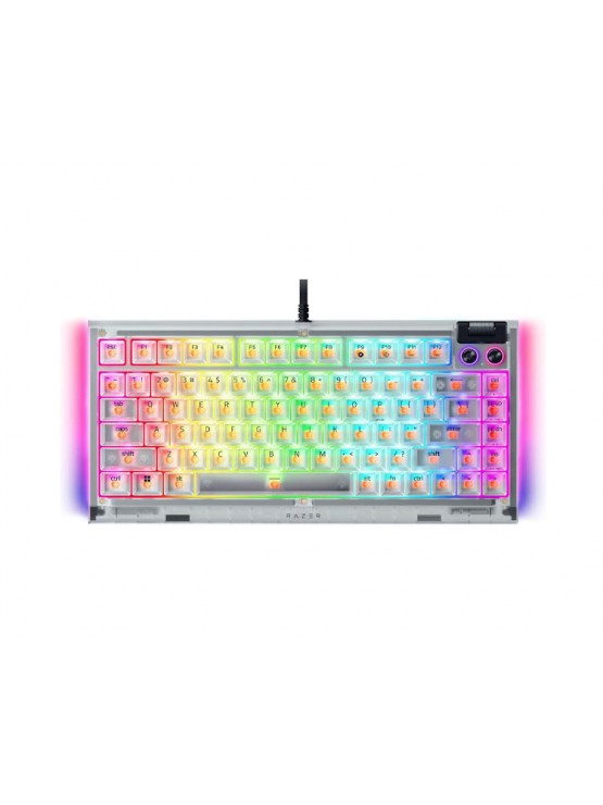 კლავიატურა: Razer BlackWidow V4 75% Mechanical Gaming Keyboard Phantom White Editon - RZ03-05003500-R3M1
