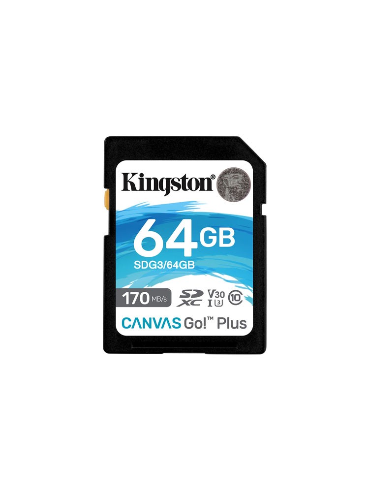 მეხსიერების ბარათი: Kingston 64GB SDXC Canvas Go Plus 170R C10 UHS-I U3 V30 - SDG3/64GB