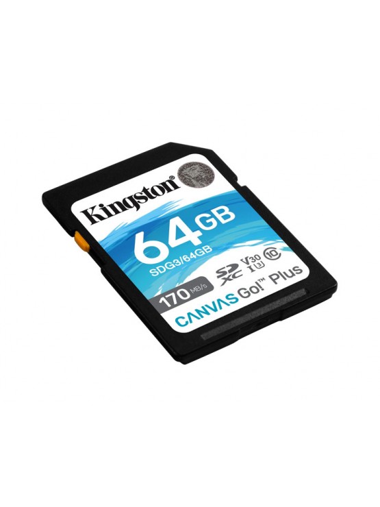 მეხსიერების ბარათი: Kingston 64GB SDXC Canvas Go Plus 170R C10 UHS-I U3 V30 - SDG3/64GB