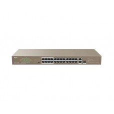სვიჩი: Tenda TEF1126P-24-250W 24xFast Ethernet Poe + 1xGigabit + 1SFP Ports Unmanaged Switch