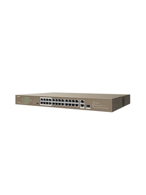 სვიჩი: Tenda TEF1126P-24-250W 24xFast Ethernet Poe + 1xGigabit + 1SFP Ports Unmanaged Switch