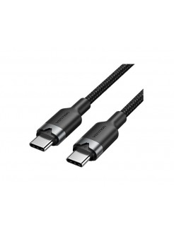 კაბელი: Vention TRDBF USB 2.0 Type-C 60W PD Cable 1m Black Aluminum