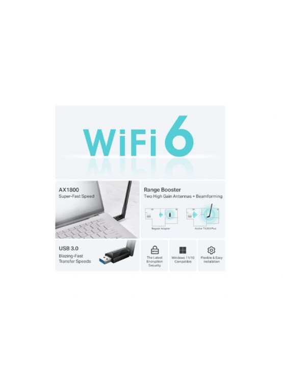 ადაპტერი: TP-Link Archer TX35U Plus AX1800 High Gain Wireless USB Adapter