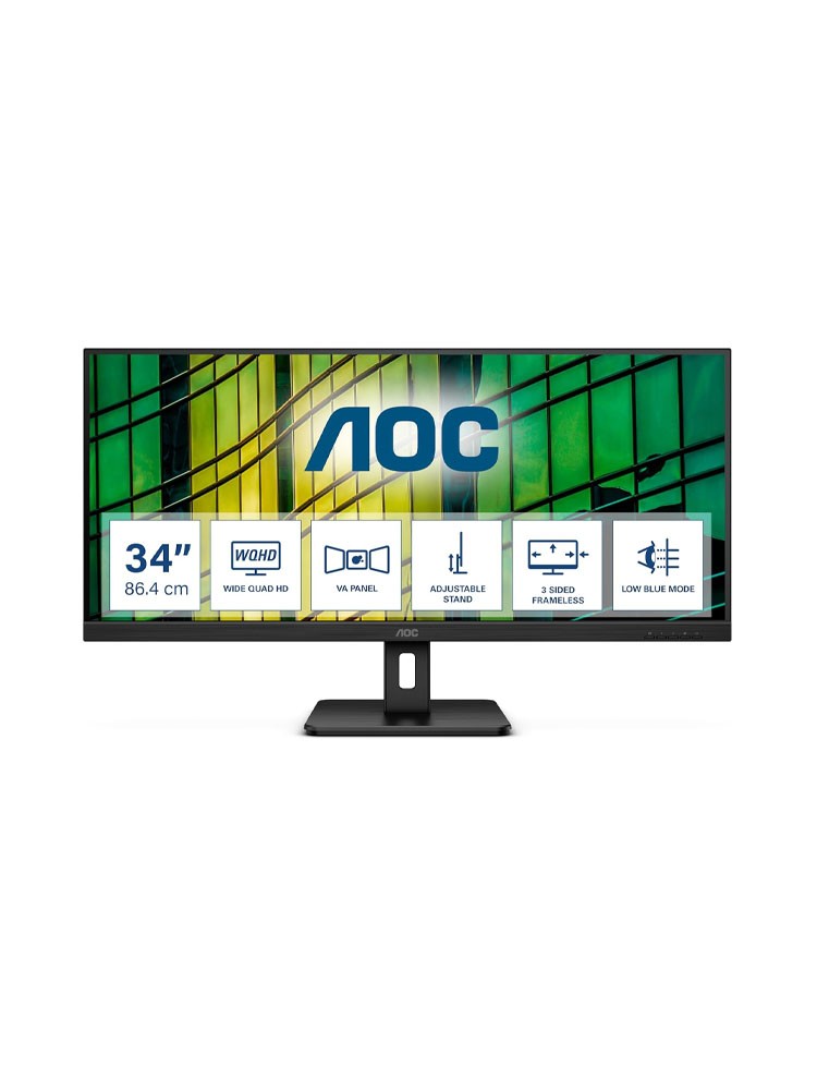 მონიტორი: AOC U34E2M 34" WQHD 100Hz VA 1ms 2xHDMI DP
