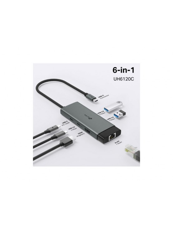 USB ჰაბი: TP-Link UH6120C USB Type-C 6 in 1 Hub