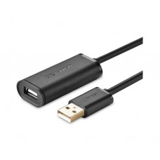 კაბელი: Ugreen US121 USB 2.0 Active Extension Cable with Chipset 20m Black - 10324