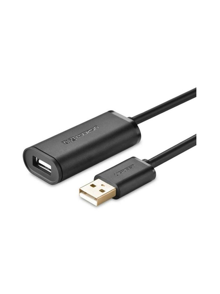 კაბელი: Ugreen US121 USB 2.0 Active Extension Cable with Chipset 20m Black - 10324