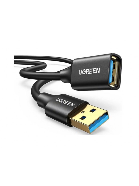 კაბელი: UGREEN US129 USB 3.0 Male to USB Female Extension Male Cable 2m Black - 10373