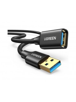 კაბელი: UGREEN US129 USB 3.0 Male to USB Female Extension Male Cable 5m Black - 90722