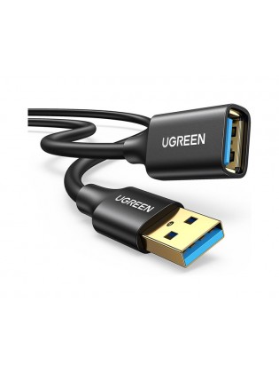 კაბელი: UGREEN US129 USB 3.0 Male to USB Female Extension Male Cable 5m Black - 90722