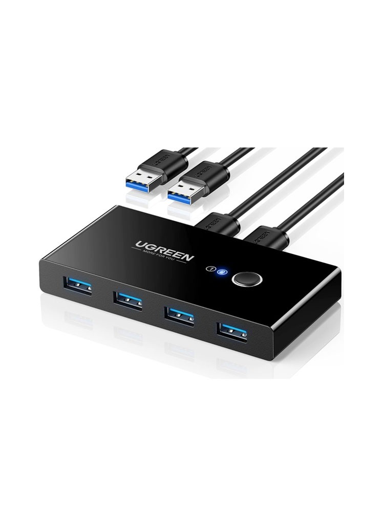 სვიჩი: UGREEN US216 USB 3.0 4-Port Switch With 2 Pack USB Male Cable - 30768