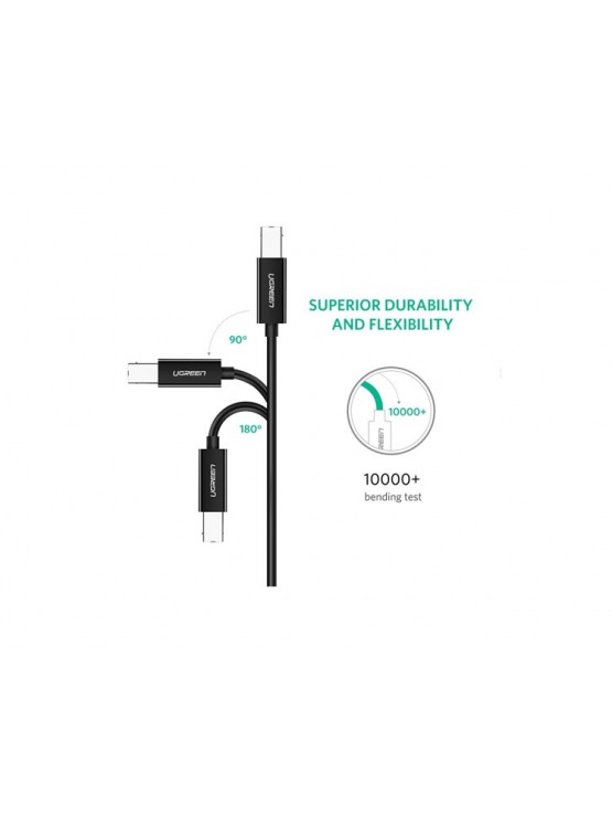 პრინტერის კაბელი: UGREEN US241 80811 Type-C To USB-B 1m Black