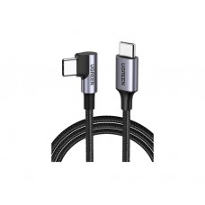 კაბელი: UGREEN US255 50123 60W Type-C to Angled Type-C Round 1m Grey