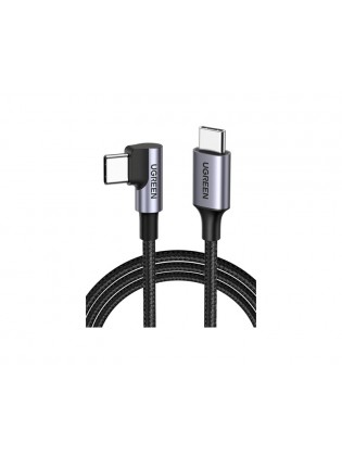 კაბელი: UGREEN US255 50123 60W Type-C to Angled Type-C Round 1m Grey