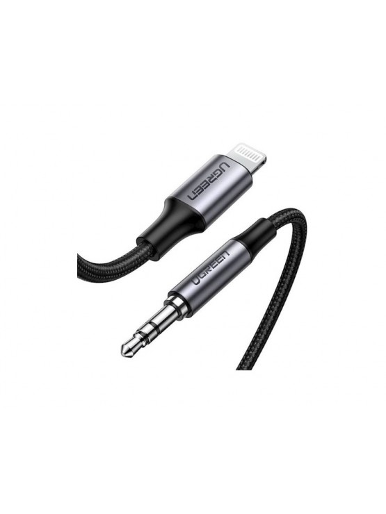 აუდიო ადაპტერი: UGREEN US315 70509 MFA Lightning To 3.5mm Aux Cable 1M Gray/Black