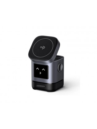 დამტენი: UGREEN Uno W709 45775 Qi2 15W 2-in-1 Magnetic Wireless Charger Black/Grey
