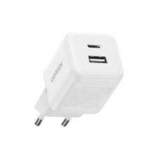 დამტენი: UGREEN X514 20W 2 Port Type-C USB A GaN Fast Charger White - 65006