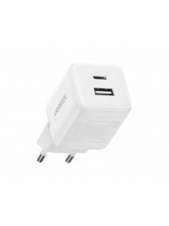 დამტენი: UGREEN X514 20W 2 Port Type-C USB A GaN Fast Charger White - 65006