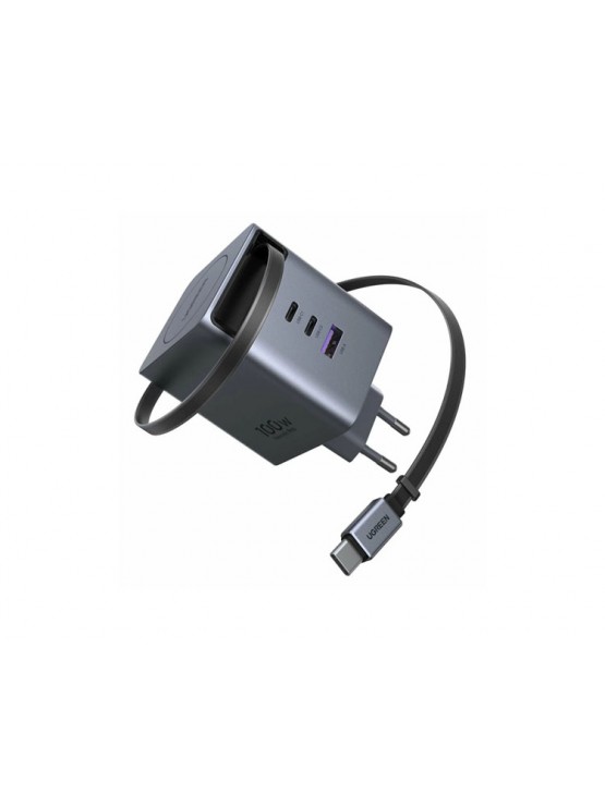 დამტენი: UGREEN X616 100W GaN Fast Charger with Retractable Cable Grey - 65828