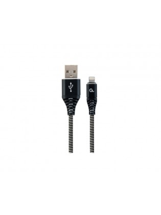 კაბელი: Gembird CC-USB2B-AMLM-1M-BW Cable For USB to Lightning Type 1m