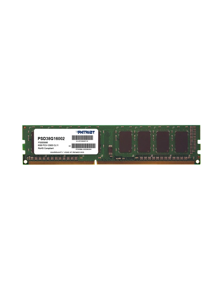 ოპერატიული მეხსიერება: Patriot SL DDR3 8GB 1600MHZ - PSD38G16002