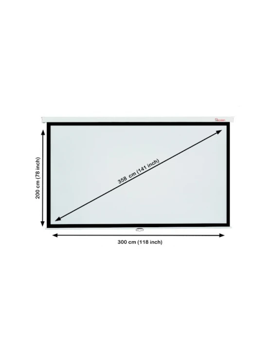 პროექტორის ეკრანი: ALLSCREEN MANUAL PROJECTION SCREEN 300x200cm HD FABRIC 141"/358cm - CWP-11879