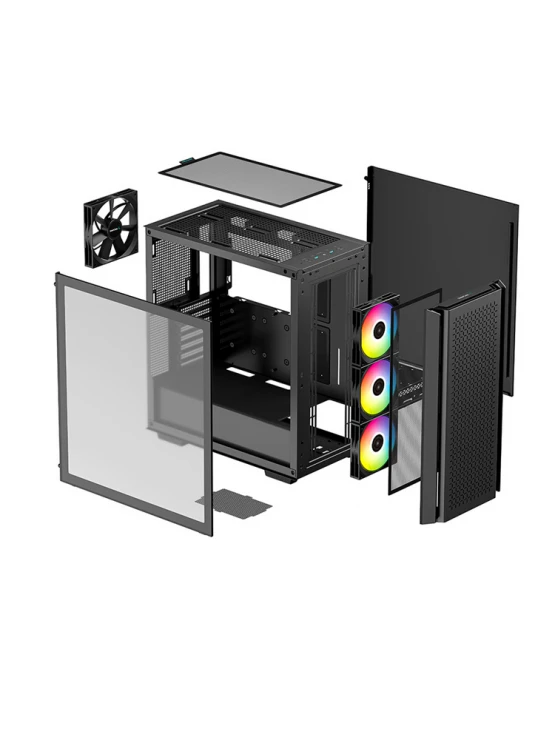 ქეისი: Deepcool CG560 3x120mm ARGB Fans 1x140mm Fan 2xUSB3.0 Mid Tower Black