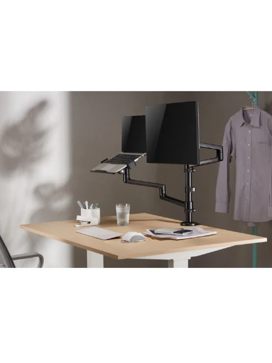 მონიტორის საკიდი: Gembird MA-DA-04 Desk mounted adjustable monitor arm with notebook tray 17"-32"