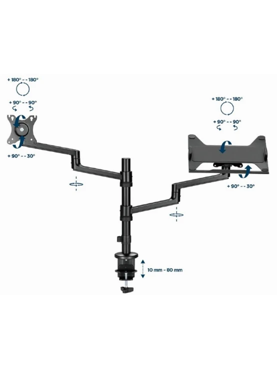 მონიტორის საკიდი: Gembird MA-DA-04 Desk mounted adjustable monitor arm with notebook tray 17"-32"