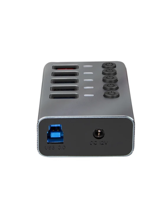 ადაპტერი: Logilink UA0386 USB 3.2 Gen 1 hub 4-port + 1x Fast Charging port on/off switch