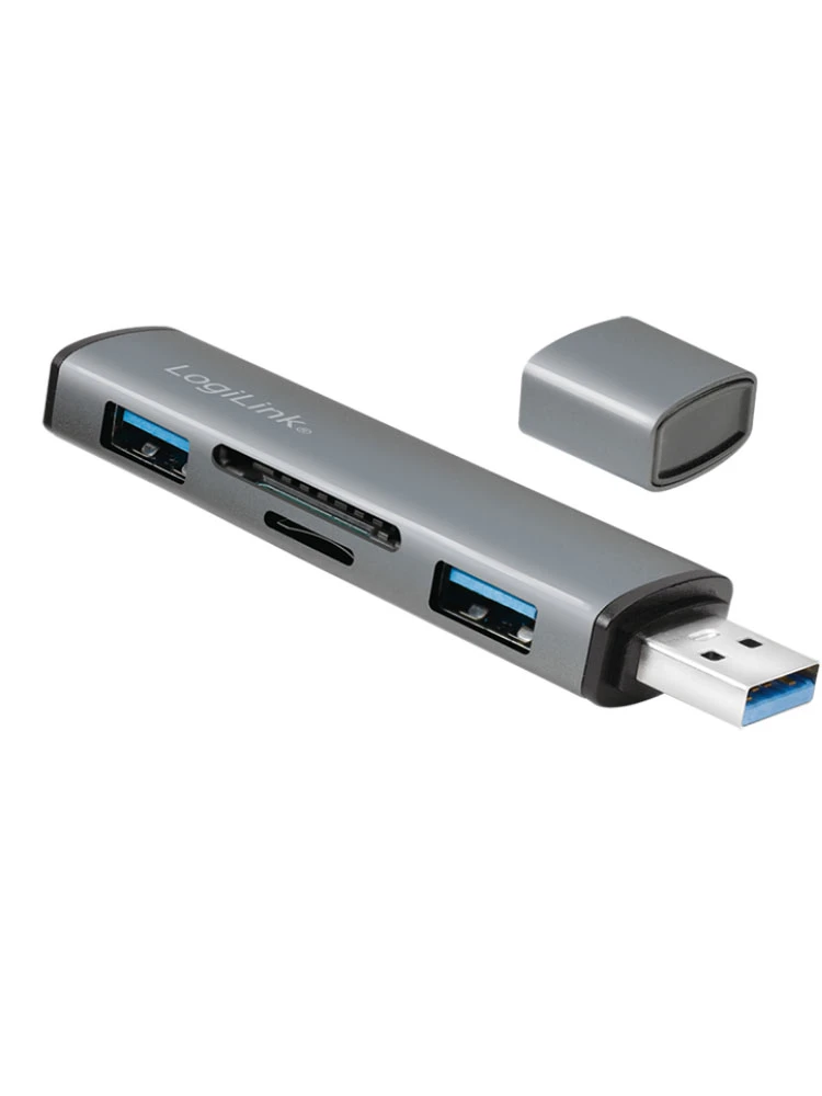 ადაპტერი: Logilink UA0394 USB 3.2 Gen2 2-port Hub with Card Readers