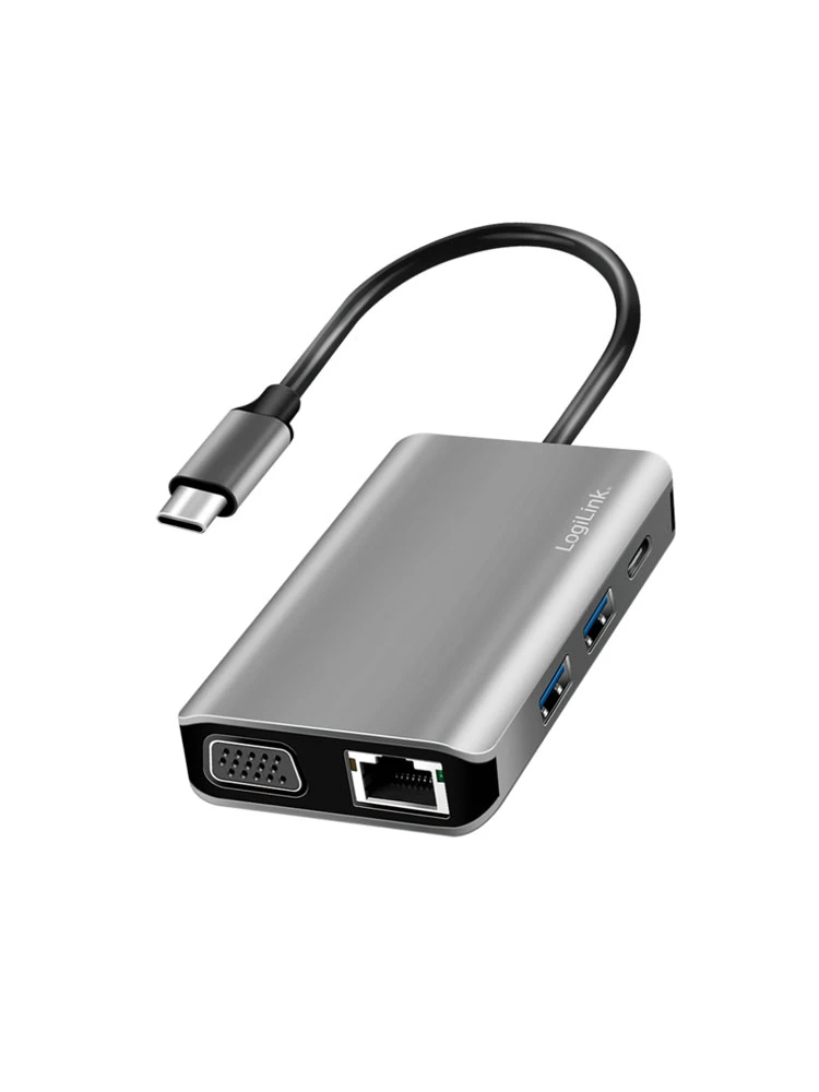 დოქ სადგური: Logilink UA0410 USB 3.2 Gen 1 docking station USB-C 7 ports PD anthracite