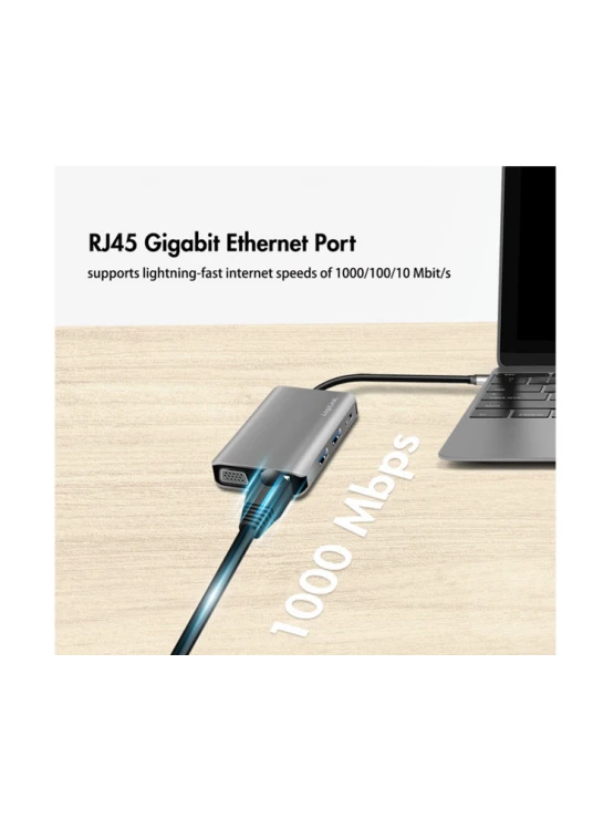 დოქ სადგური: Logilink UA0410 USB 3.2 Gen 1 docking station USB-C 7 ports PD anthracite