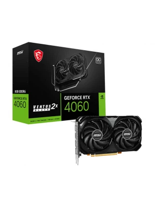ვიდეო დაფა: MSI GeForce RTX4060 VENTUS 2X BLACK 8GB OC 128-Bit GDDR6