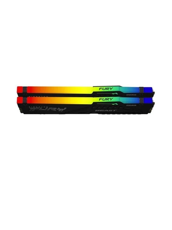 ოპერატიული მეხსიერება: Kingston FURY Beast Black RGB XMP DDR5 32GB 6800MHz DUAL KIT DIMM - KF568C34BBAK2-32