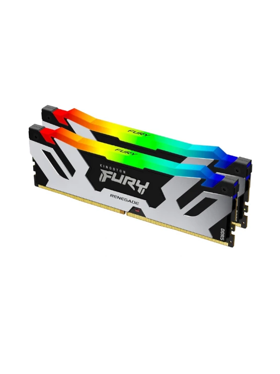 ოპერატიული მეხსიერება: Kingston FURY Renegade Silver/Black RGB XMP DDR5 64GB 6400MHz DUAL KIT DIMM- KF564C32RSAK2-64