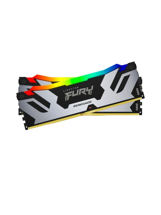 ოპერატიული მეხსიერება: Kingston FURY Renegade Silver/Black RGB XMP DDR5 64GB 6400MHz DUAL KIT DIMM- KF564C32RSAK2-64