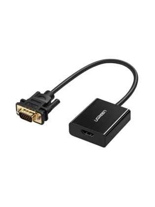 ადაპტერი: UGREEN HU-516 HDMI to VGA Adapter With 3.5mm 30cm Black - 20694