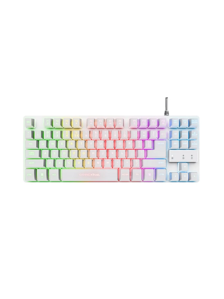 კლავიატურა: Trust GXT 833W Thado TKL Illuminated Keyboard White - 24737