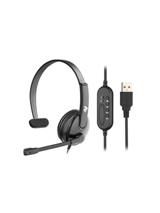 ყურსასმენი: 2E CH12 MONO ON-EAR USB PC HEADSET BLACK - 2E-CH12MU