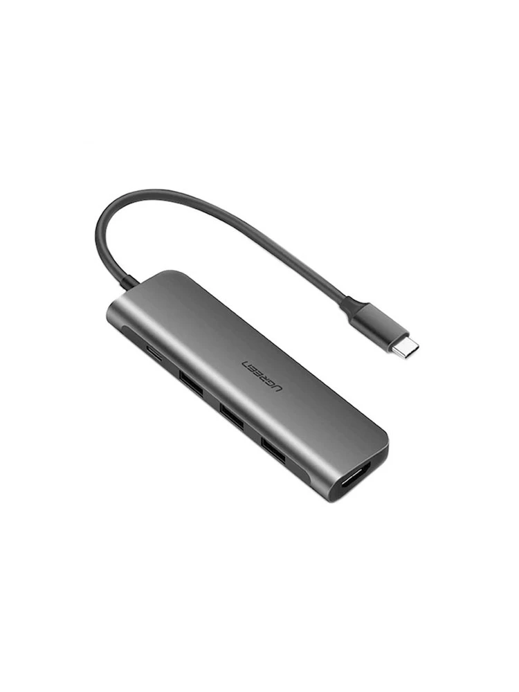 ადაპტერი: UGREEN CM136 USB Type-C to HDMI 4K/30Hz + 3xUSB 3.0 Grey - 50209